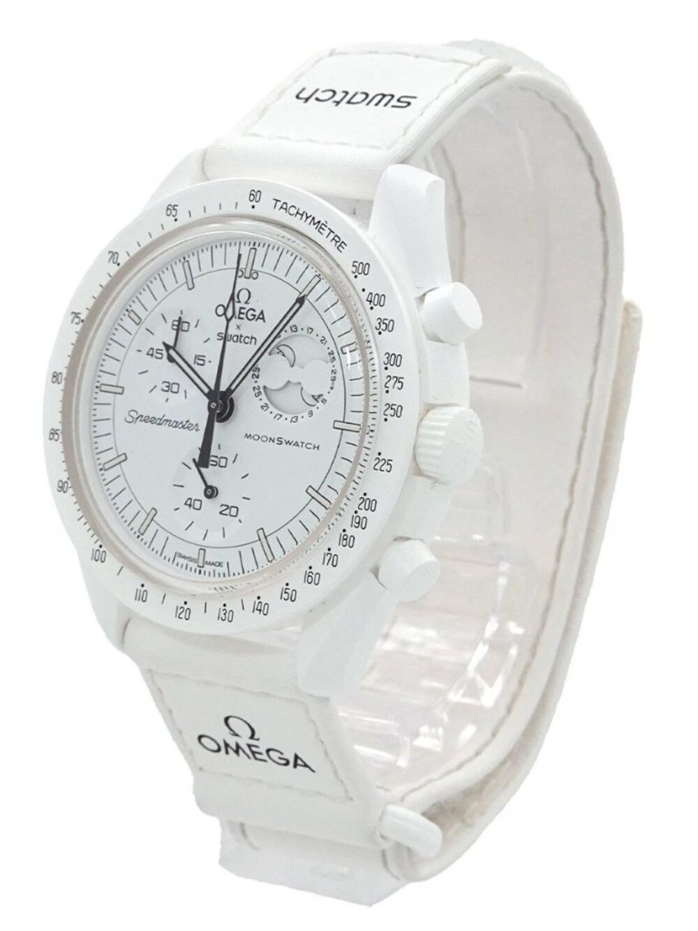 Omega x Swatch Tripartite Collaboration White Snoopy Moon Phase Chronograph Watc - Picture 4 of 8